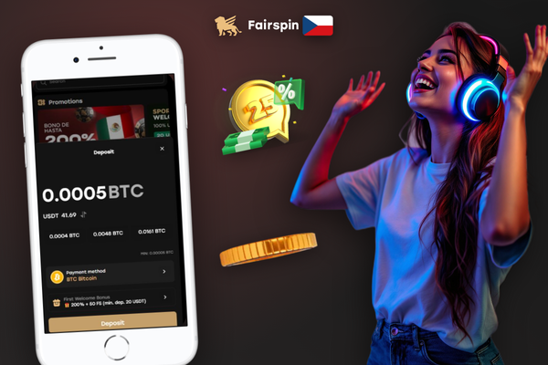 Aktivace uvítacího bonusu přes pokladnu Fairspin Casino zadáním promo kódu