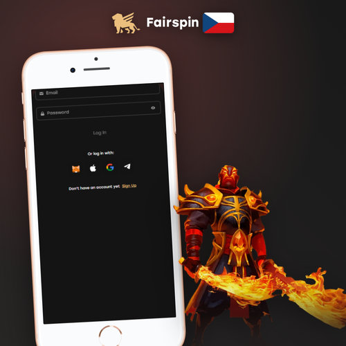 Fairspin Casino registrace – přihlašovací formulář s ikonami e-mailu a kryptopeněženky