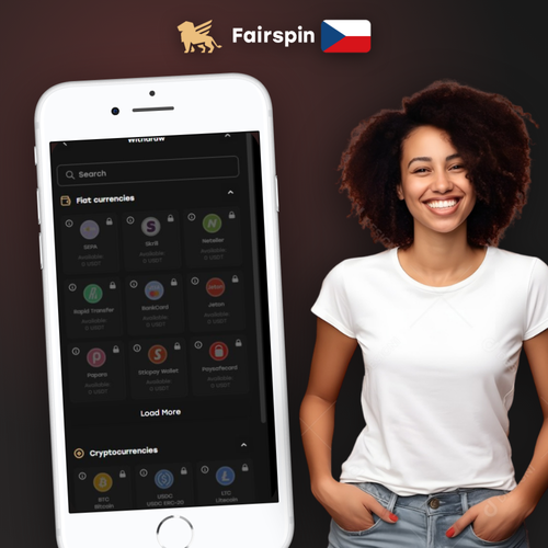 Fairspin Casino výběr výher – peněženka s mincemi CZK a kryptosymboly